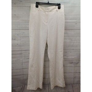 C EST 1946 Ankle Pants Linen Blend Women's Sz 12 White Classic